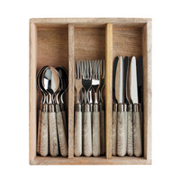 Antique Wood 6-Persoons Ontbijt Bestek Frans Eiken