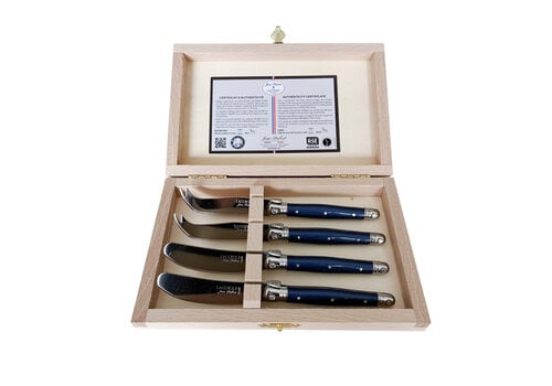 Laguiole Laguiole Premium 2 Buttermesser & 2 Käsemesser Blau