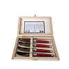 Laguiole Laguiole Premium 4 Buttermesser Rot in Holzbox