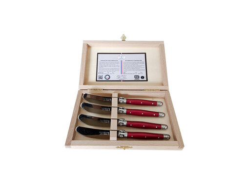 Laguiole Laguiole Premium 4 Botermesjes Rood in Kistje