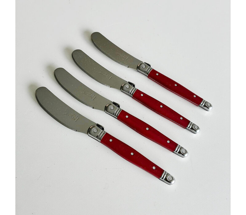 Laguiole Premium 4 Botermesjes Rood in Kistje