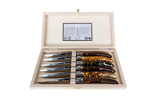 Laguiole Laguiole Premium 6 Couteaux à Steak Tortue, Effet Écaille