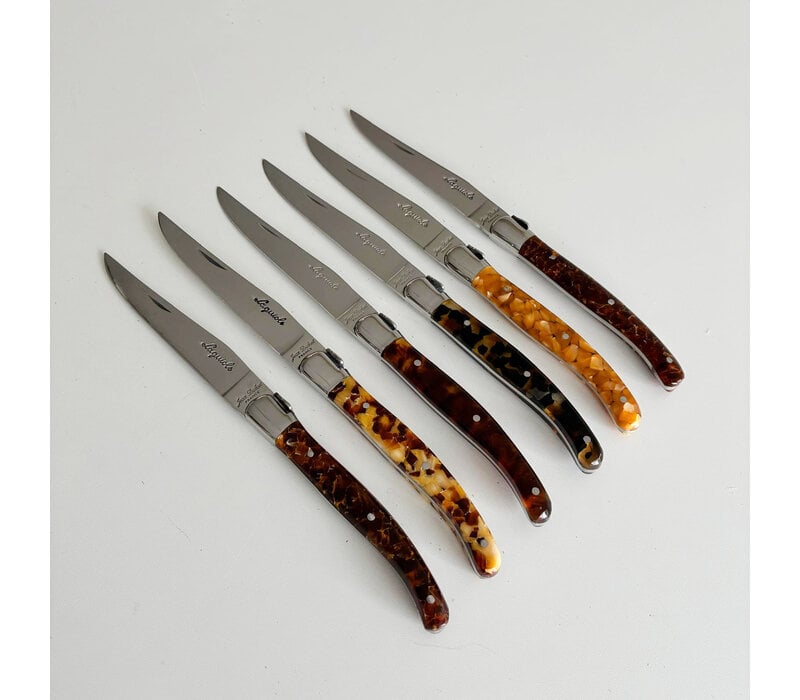 Laguiole Premium 6 Steakmessen Schildpadpatroon