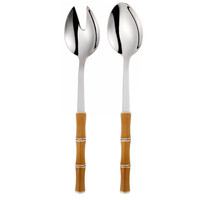 Service à Salade – Aspect Aambou Marron Clair – Ensemble de Couverts Synthétiques