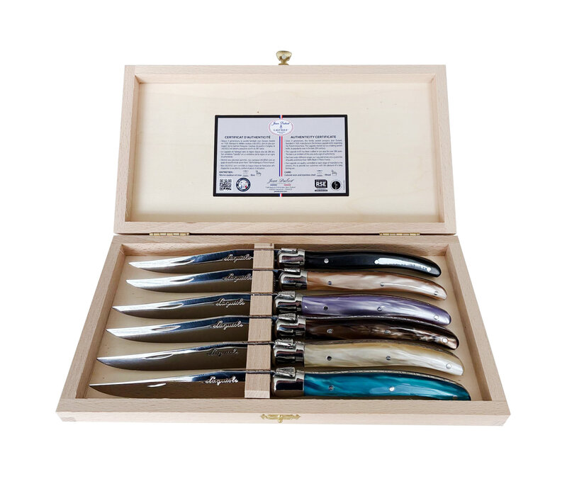 Laguiole Premium 6 Steak Knives Ocean