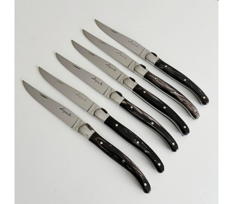 Laguiole Premium 6 Steakmesser aus Büffelhorn