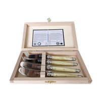 Laguiole Premium 2 Buttermesser & 2 Käsemesser Heller Horneffekt