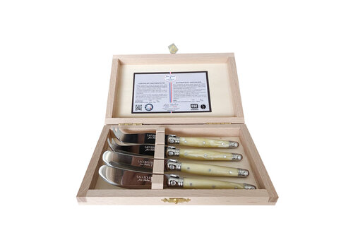 Laguiole Laguiole Premium 2 Botermesjes & 2 Kaasmesjes Licht Hoorneffect
