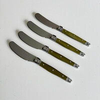 Laguiole Premium 4 Butter Knives Olive Green in Wooden Box