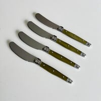 Laguiole Premium 4 Couteaux à Beurre Vert Olive en Coffret