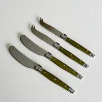 Laguiole Premium 2 Buttermesser & 2 Käsemesser Olivgrün