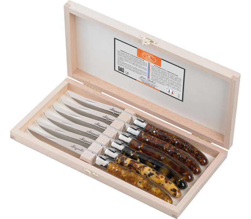Laguiole Premium 6 Steakmessen Schildpad Look