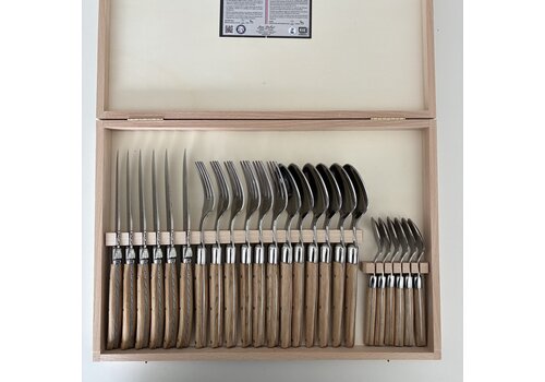 Laguiole Laguiole Premium Couverts 24 pièces en Chêne en Coffret