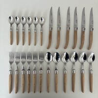 Laguiole Premium Cutlery Set 24-Piece Oak in Wooden Box