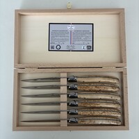 Laguiole Premium 6 Steak Knives Norwegian Birch