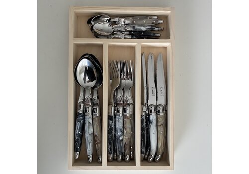 Laguiole Laguiole Classic Steak Besteckset 24-teilig Marmormischung