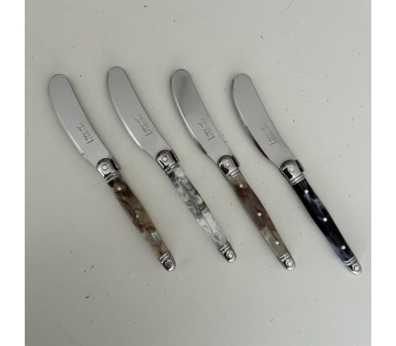 Laguiole Premium 4 Petits Couteaux à Beurre Mélange Marbré