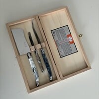 Laguiole Premium 3 Cheese Knives Marble Mix