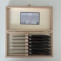 Laguiole 6 Classique Couteaux à Steak Tortue Effet Écaille en Coffret en Bois