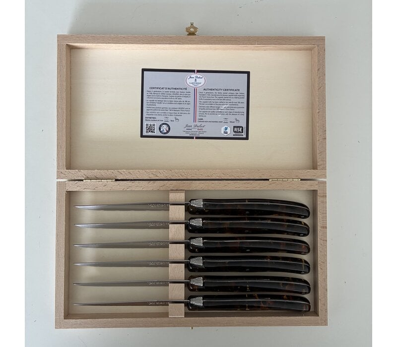 Laguiole 6 Classic Steakmesser Schildkröte Imitat in Holzbox