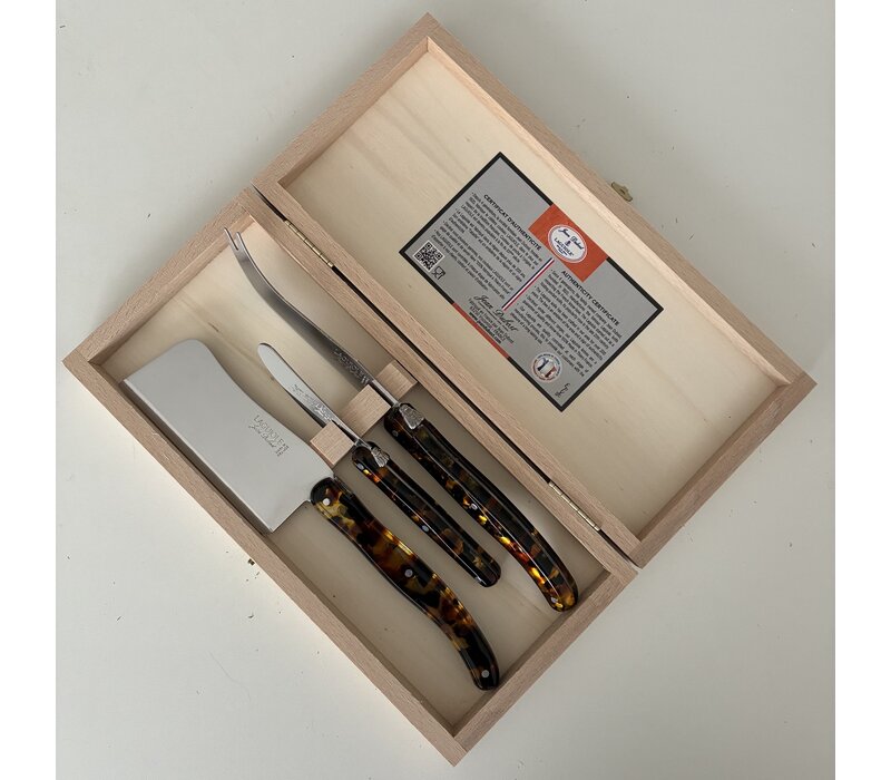 Laguiole Premium 3 Cheese Knives Turtle Look