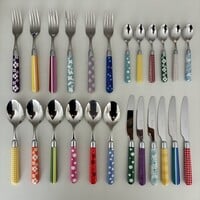 Multi Colour 24-teiliges Besteck-Set gemischte Dekore