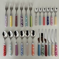 Multi Colour 24-piece cutlery set mixed designs
