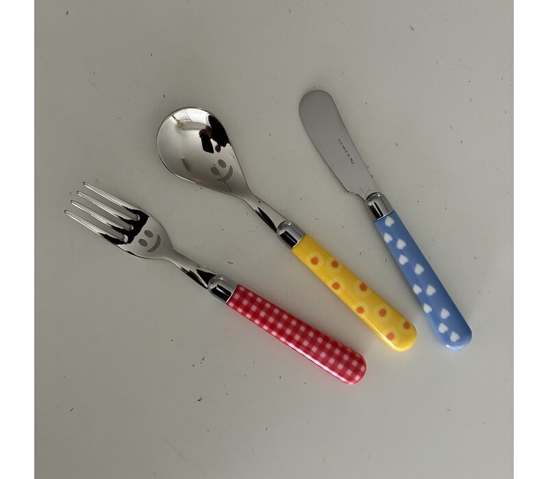 Multi Colour Ensemble de Couverts Pour Enfants 3 pièces