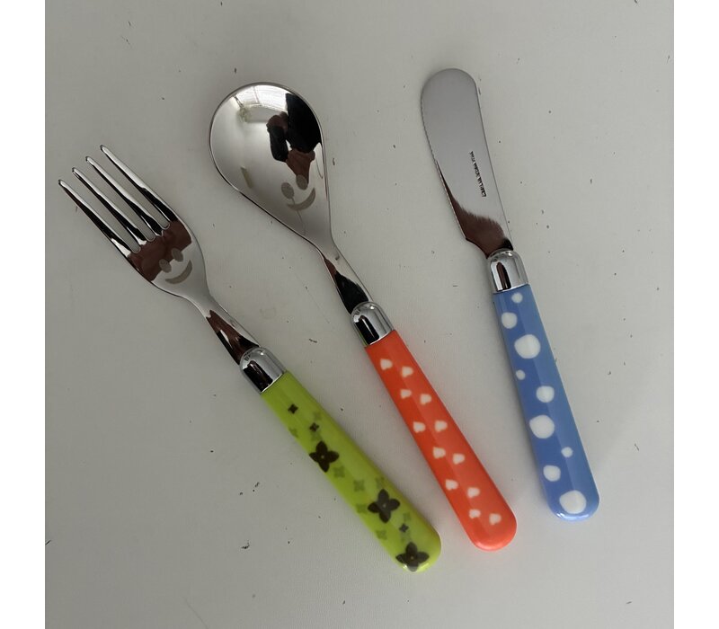 Multi Colour Ensemble de Couverts Pour Enfants 3 pièces