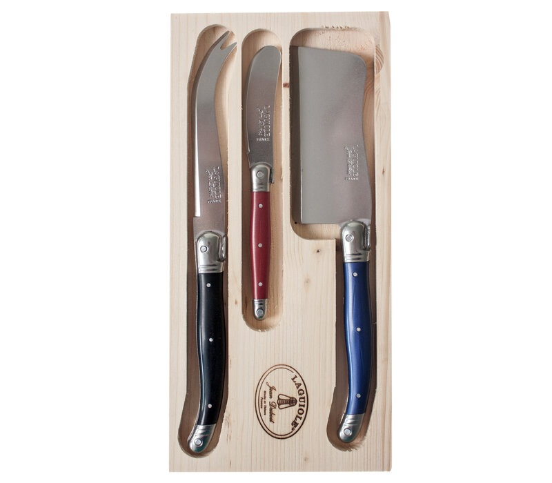 Laguiole Classic 3 Cheese Knives Autumn Mix
