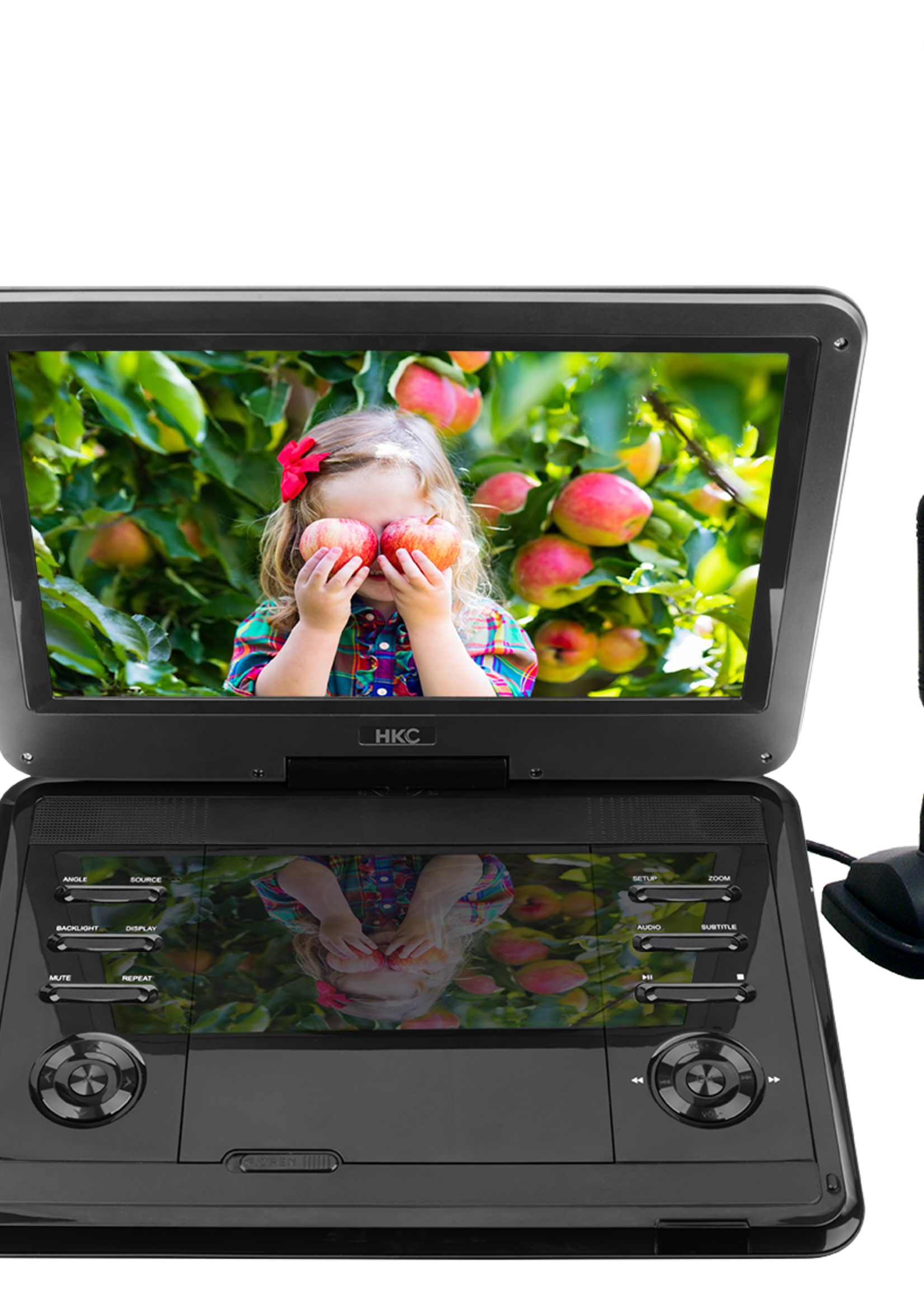 HKC D12HBDT 12inch portable DVD player with built-in TV tuner