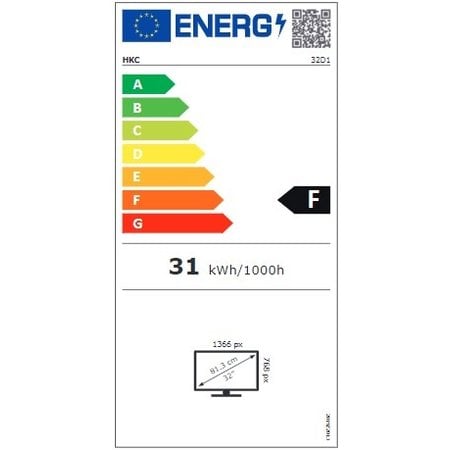 HKC HKC 32D1-H2EU LED-tv 32 inch (Triple Tuner/CI+/2x HDMI/USB)