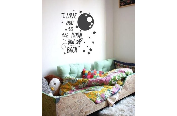 Wandaufkleber - Ich liebe dich zum Mond und zurück | Walldesign56 - Wandtattoos - Fototapete ...