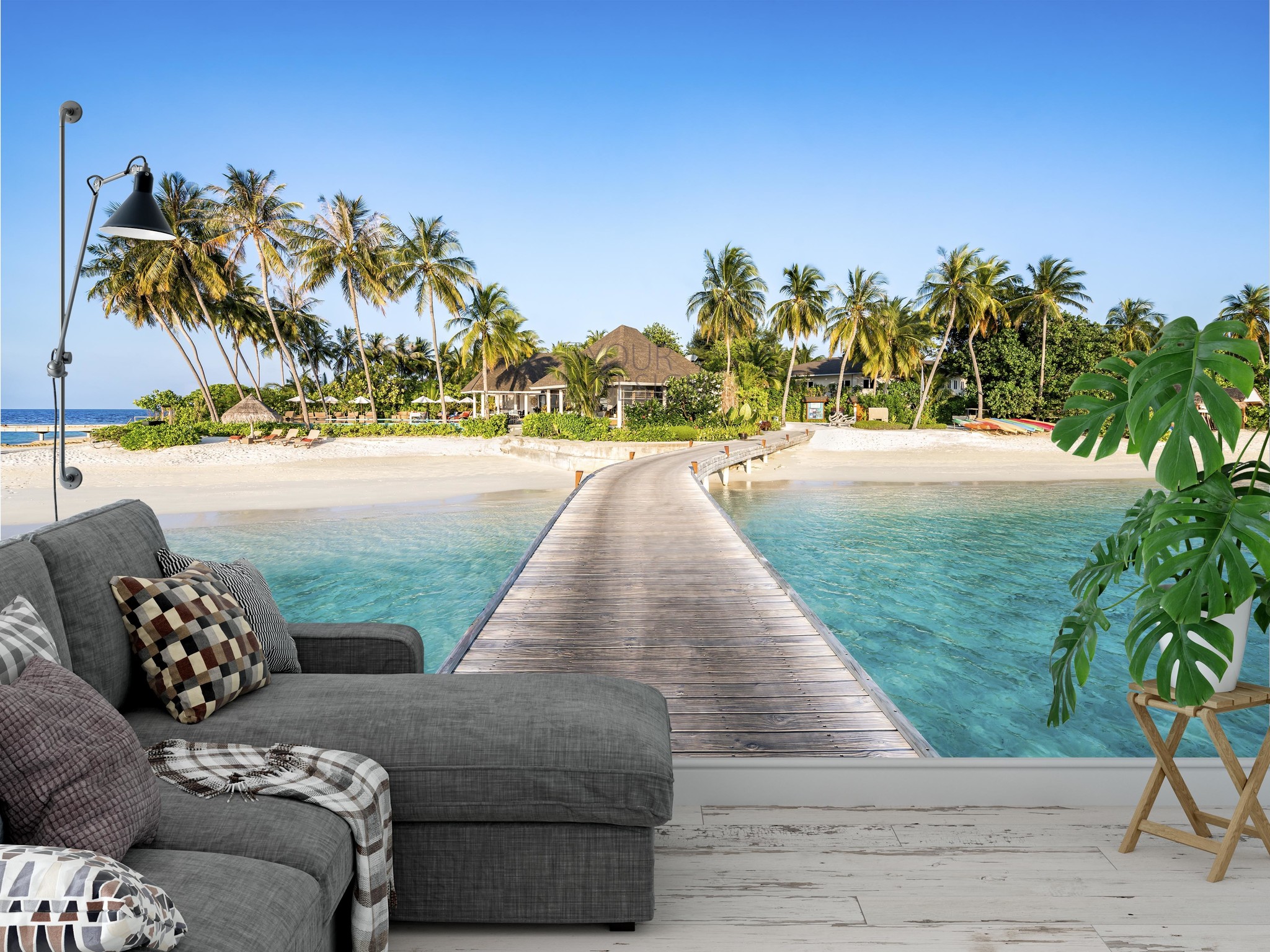 Selbstklebende Fototapete Strand Malediven Walldesign56