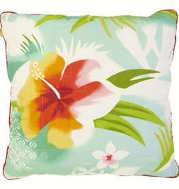 Pacific flower quilted cushion