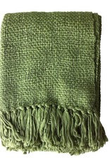 Dark jungle green throw