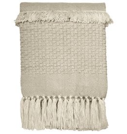 Offwhite fringe throw