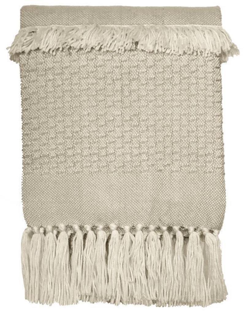 Offwhite fringe throw