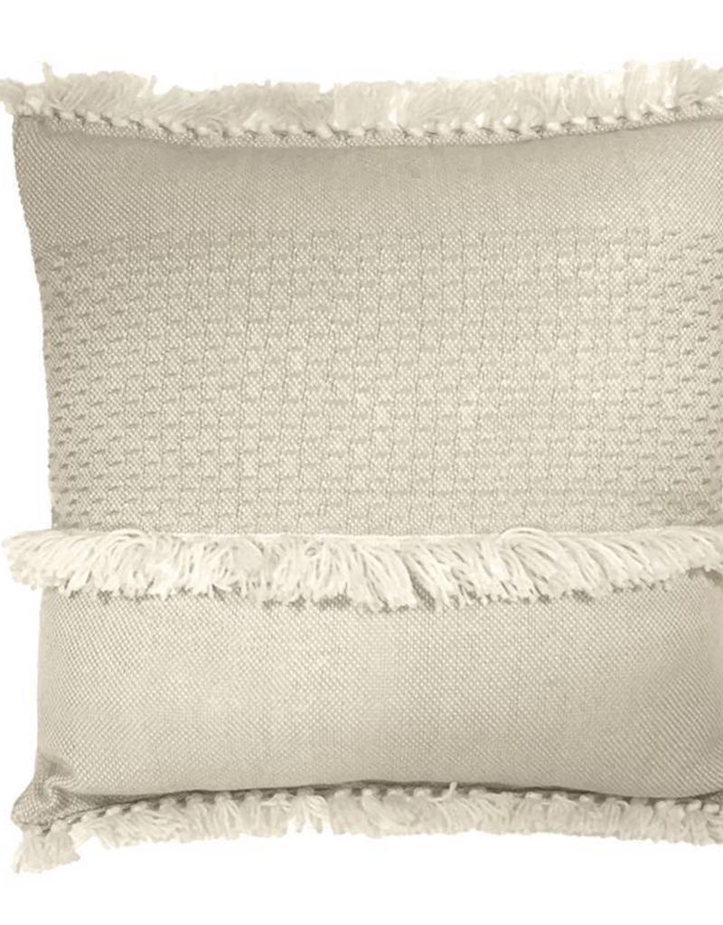 Offwhite fringe cushion