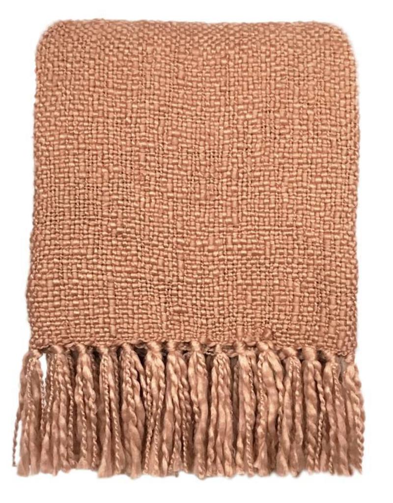 Brush pink throw