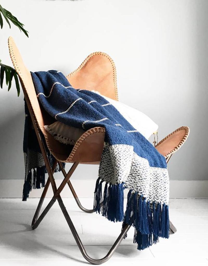 Berber dark blue throw