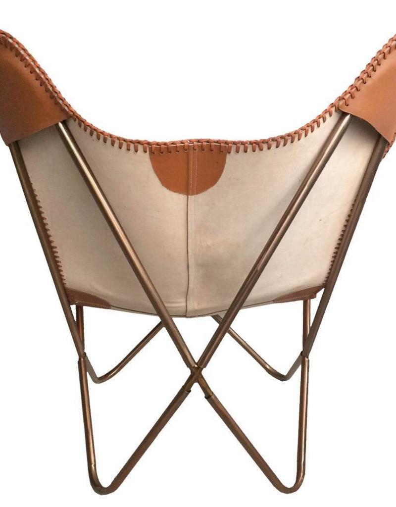 Leather butterfly chair brown