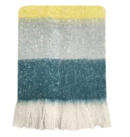 Dark lead blue mohair throw