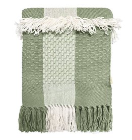 Peagreen fringe throw