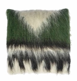Cushion 100% wool triangle green 50x50