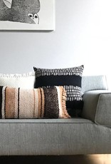 Bark stripe cotton black cushion