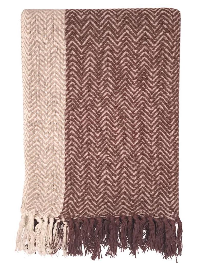 Teepee stone pink throw