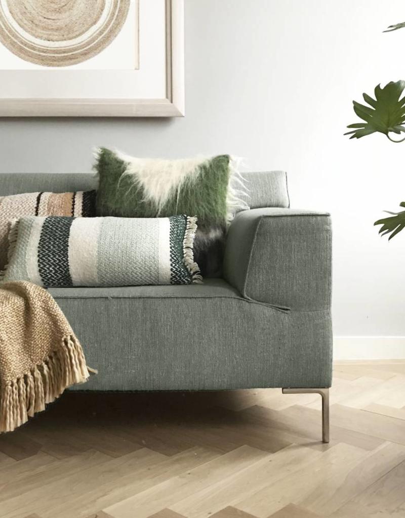 Cushion 100% wool triangle green 50x50