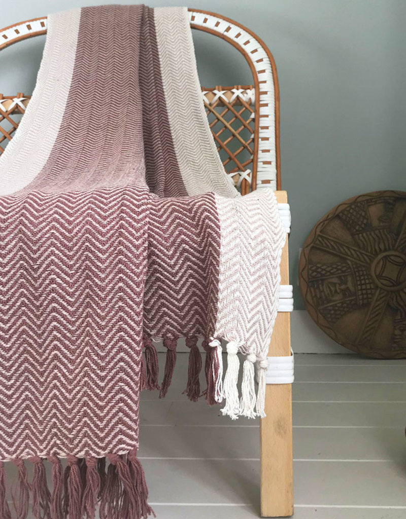 Teepee stone pink throw