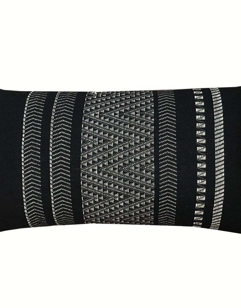 Native stripe cotton black cushion 35x65cm (NEW)